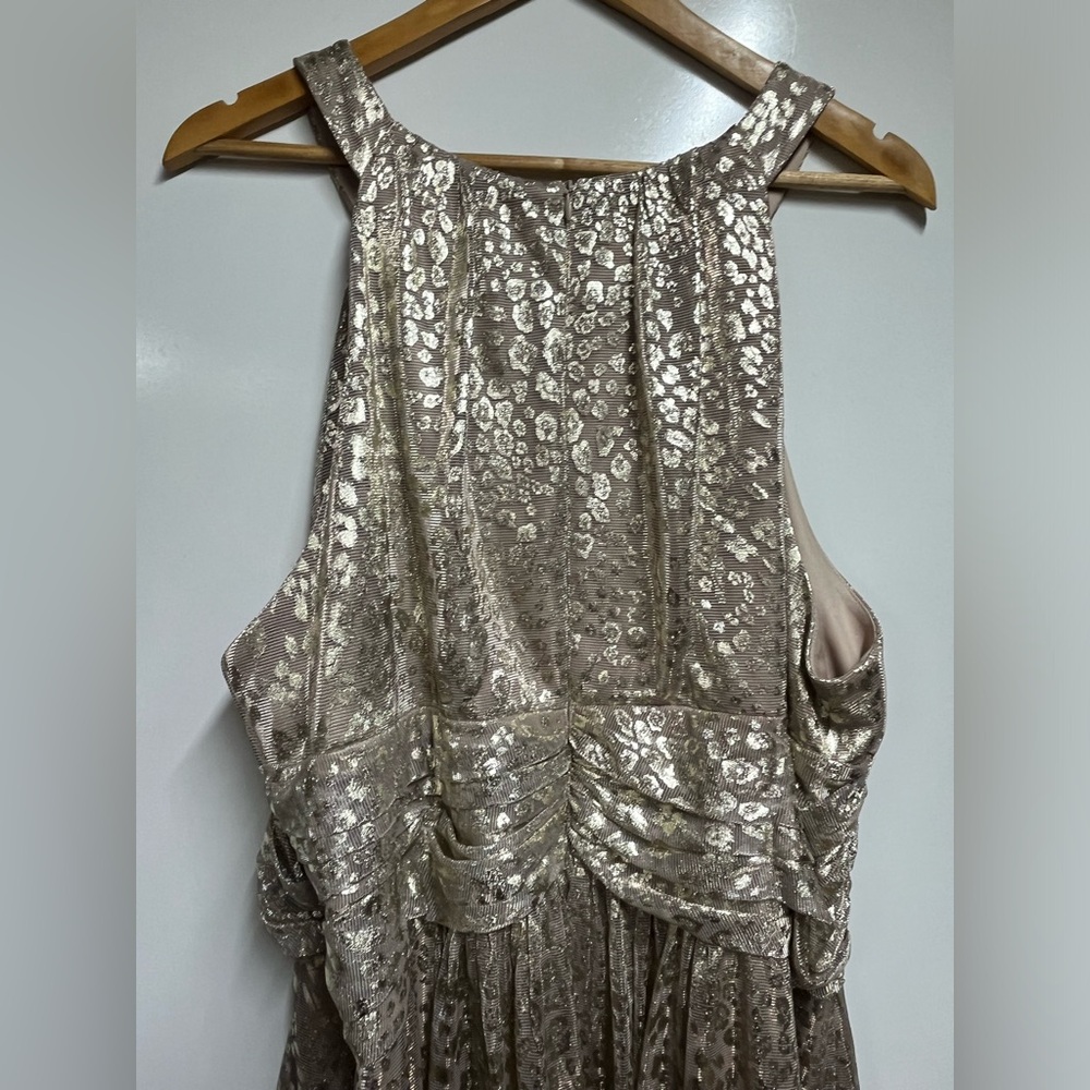 NEW Eliza J Sleeveless Gold Metallic Animal Print Dress Gown SIZE 20W womens - Picture 4 of 10